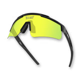 Hero angle of LosReyes Prime Polarized Yellow mirrored sunglasses engineered for training and competition, featuring yellow-tint polarized optics, durable sport hinges, and sweat-resistant grip temples.