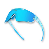 Hero view of LosReyes Elevate Collection Blue Raz sports sunglasses featuring iridium shield lens, aerodynamic wraparound frame, and UV400 protection