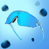 Losreyes Elevate sunglasses in Blue Raz, with vibrant splashes and blackberries.