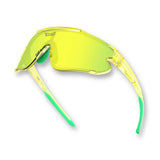 Hero view of LosReyes Elevate Collection Lime sports sunglasses featuring iridium shield lens, aerodynamic wraparound frame, and UV400 athletic protection