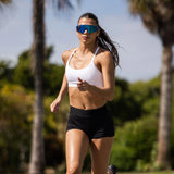 LosReyes Neptune performance sunglasses with blue mirrored lens designed for outdoor training and running.