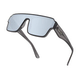 Hero angle of LosReyes Omega Hades performance sunglasses with a streamlined black wrap fit, silver reflective lens, and sport-grade temple arms for cycling and outdoor sports.