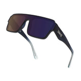 Hero angle of LosReyes Omega Poseidon sunglasses with dark blue mirrored lens, aerodynamic fit, and gradient temples designed for cycling, running, and high speed.
