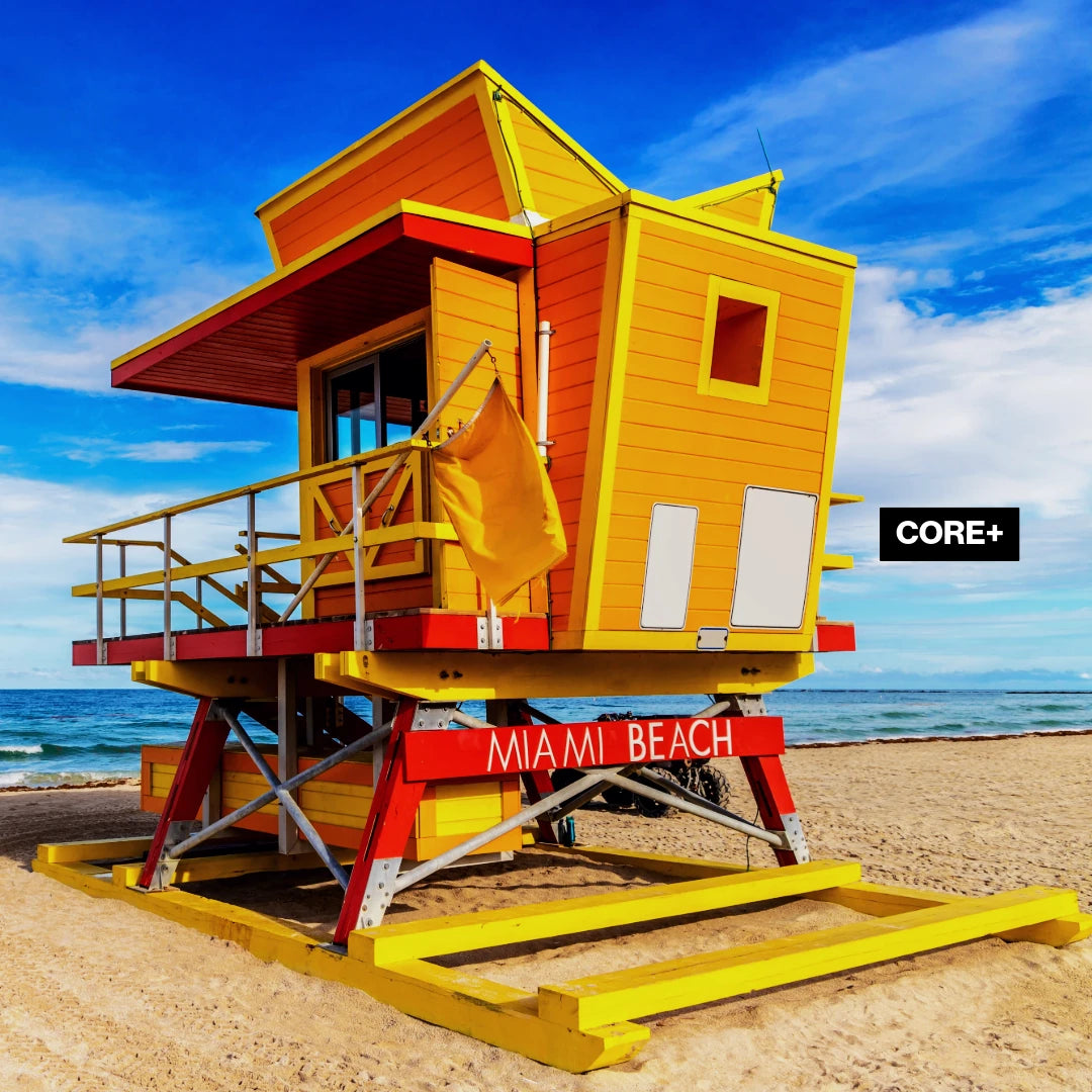 With CORE+ Lens: LosReyes sunglasses with CORE+ lens showing enhanced clarity and seawater resistance.