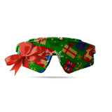LosReyes Christmas sunglasses wrapped in holiday gift print with red bow