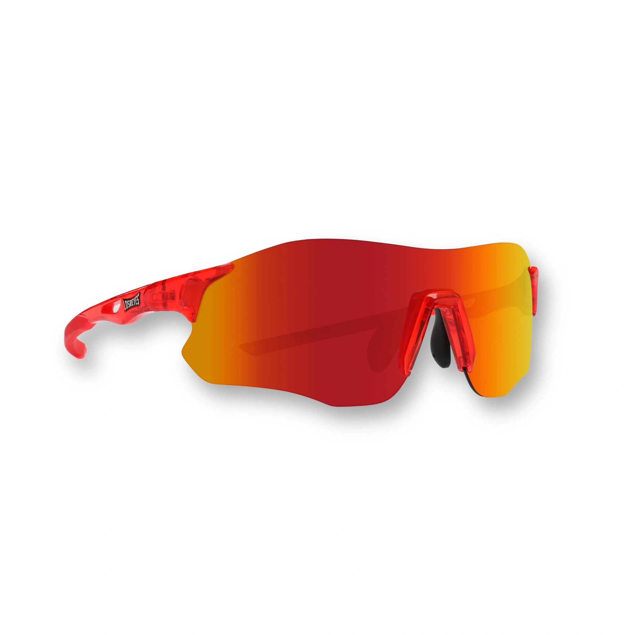 EDGE LAVA red running sunglasses with mirrored shield lens front view