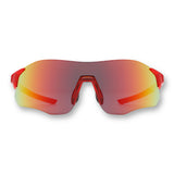 EDGE LAVA red running sunglasses with mirrored shield lens front view