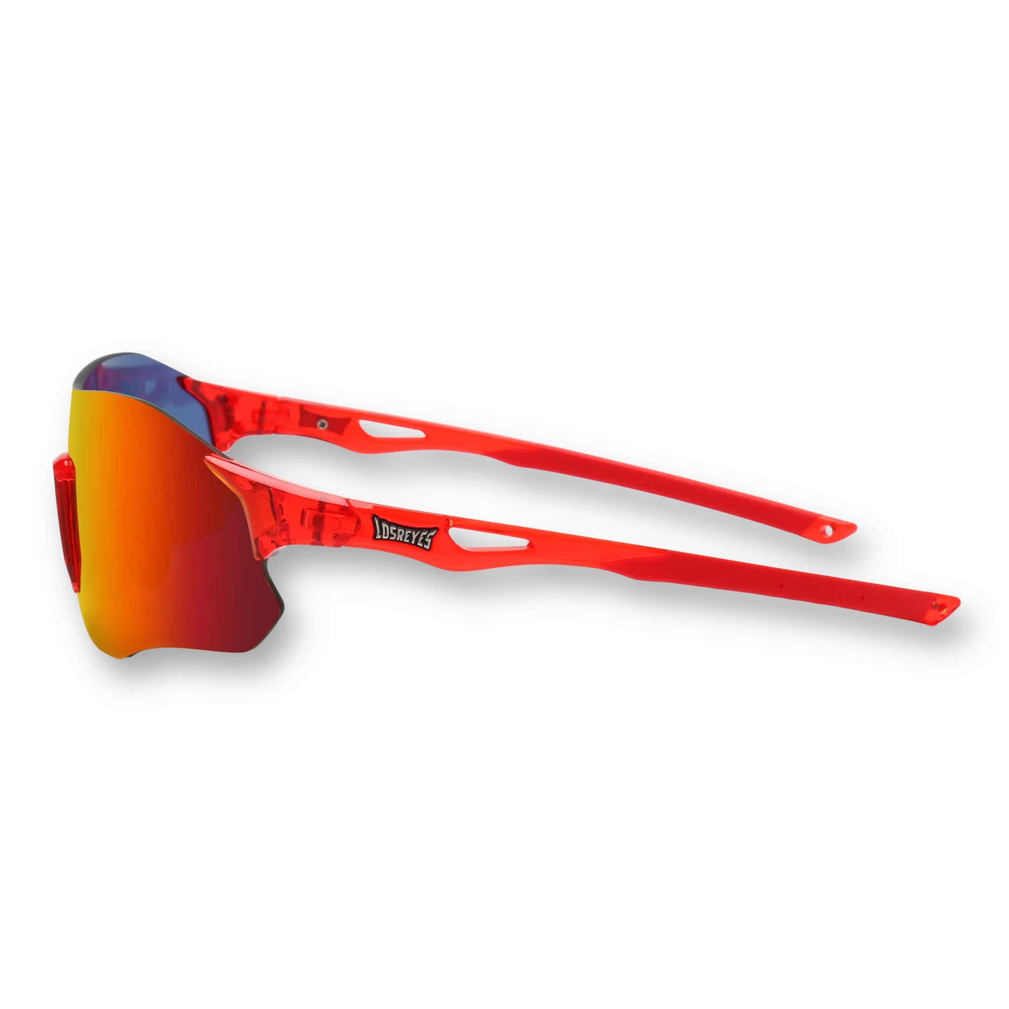 EDGE LAVA red performance sports sunglasses lightweight frame side view