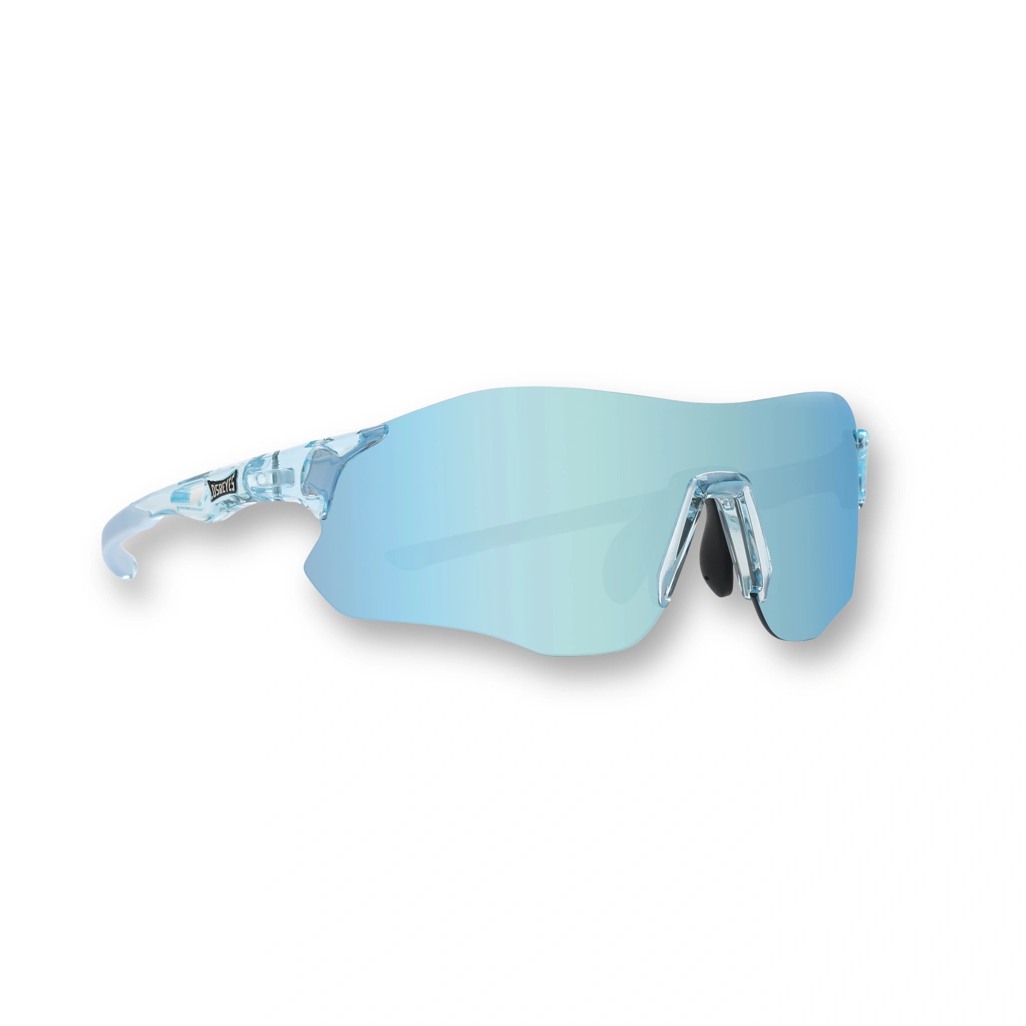 EDGE OCEAN blue running sunglasses with wraparound shield lens front view