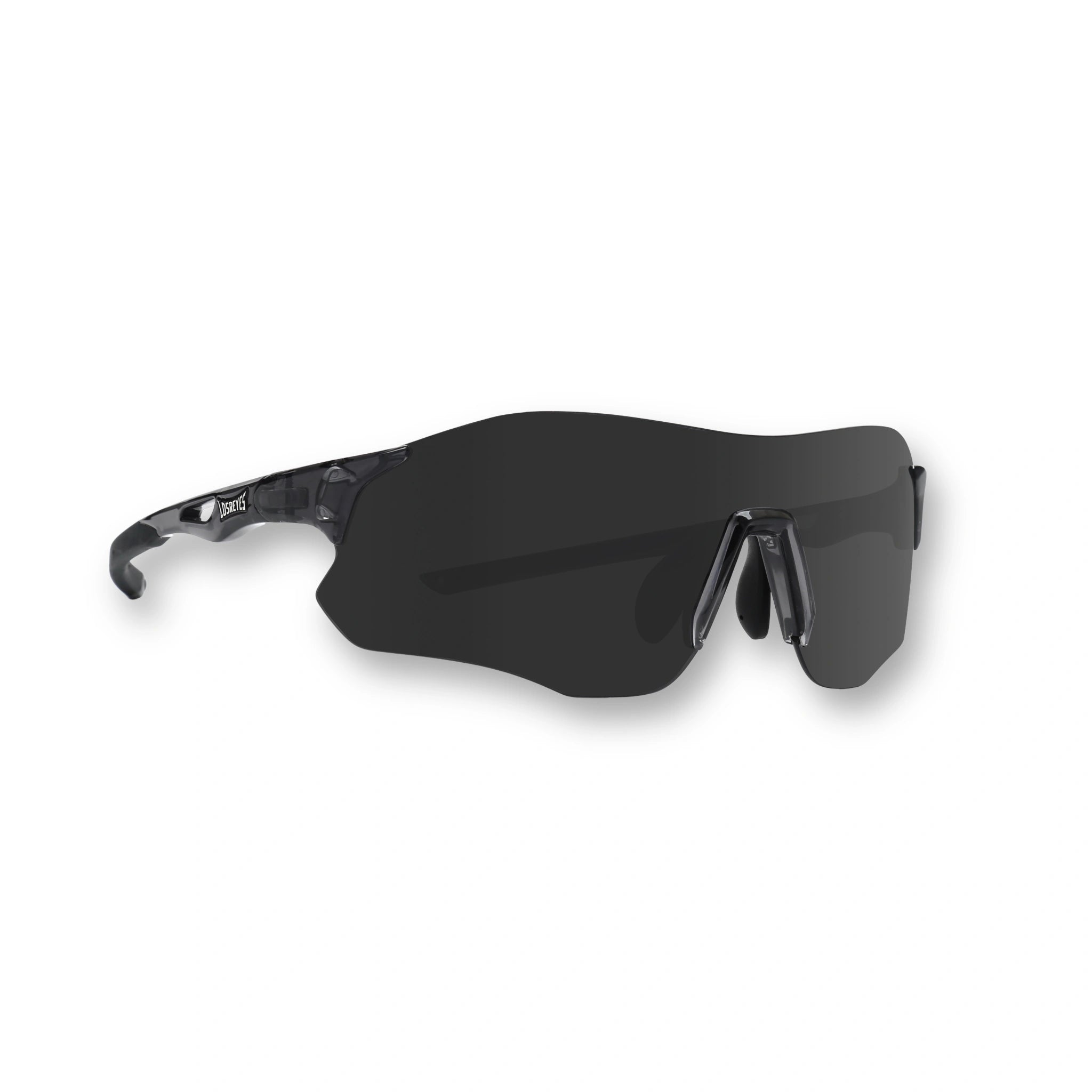 EDGE SHADOW black running sunglasses with dark shield lens front view