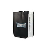 Stylish black Los Reyes gift bag Designed in Miami photographed at an angled front-side view, highlighting design depth