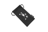 Black and white soccer crayon on LosReyes soft microfiber eyewear pouch – sporty accessory with personality