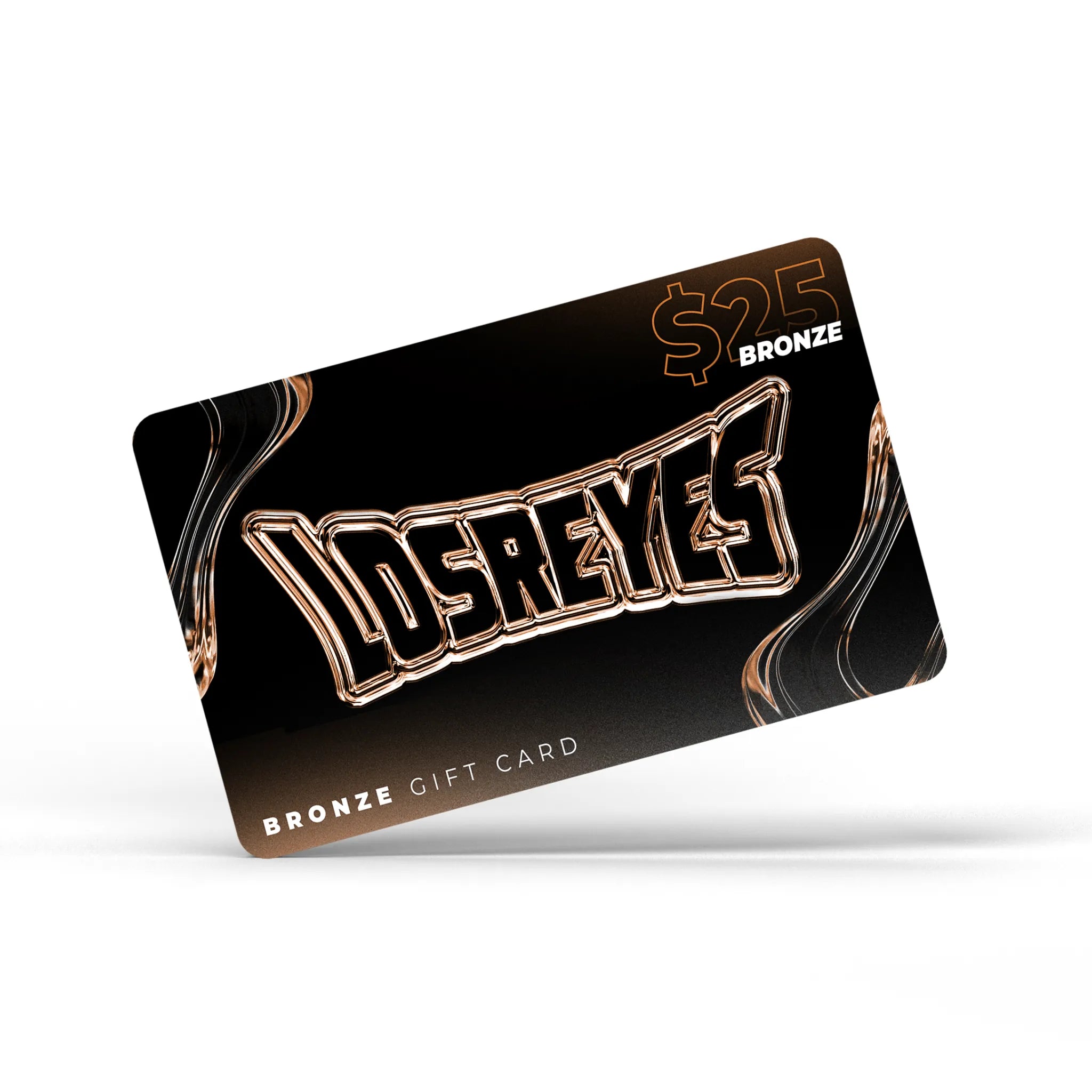 LosReyes Bronze $25 gift card with metallic logo and black background — digital credit for sports sunglasses and accessories, ideal for gifting or store credit