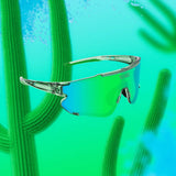 Losreyes Elevate sunglasses in Cactus green, with a fresh cactus-themed background.