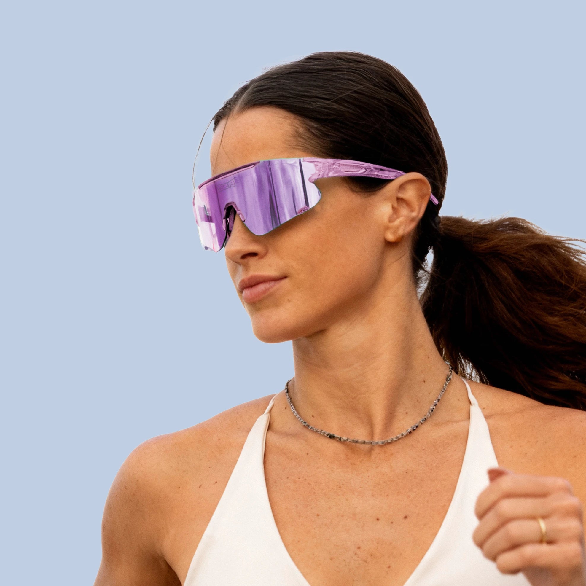 LosReyes Elevate Grape purple mirrored sunglasses — stylish athletic eyewear built for running, hiking, and outdoor workouts.