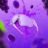 Losreyes Elevate sunglasses in Grape purple, surrounded by plump grapes and vibrant