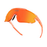 Hero view of LosReyes Elevate Collection Peach sports sunglasses featuring iridium shield lens, aerodynamic performance frame, and UV400 sun protection