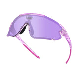 Hero view of LosReyes Elevate Collection Purple sports sunglasses featuring iridium shield lens, aerodynamic wraparound frame, and UV400 protection