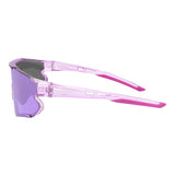 Side view of LosReyes Elevate Collection Purple wraparound sports sunglasses featuring iridium mirrored lens, ergonomic arms, and UV400 performance frame