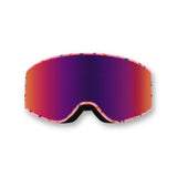 Front view of LosReyes Everest Youth Cream snow goggles with a wide mirrored lens designed for clear, fog-free vision.