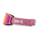 Side view of LosReyes Everest Youth Cream snow goggles featuring an adjustable strap and mirrored lens for kids.