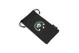 Earth inspired design from LosReyes Galaxy Collection on black sunglasses pouch