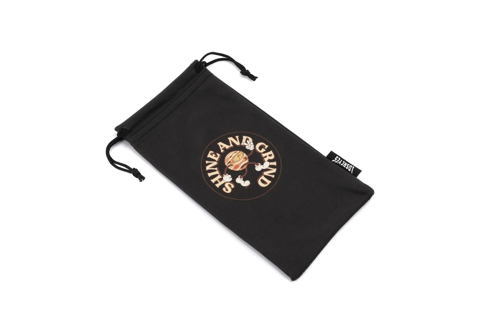 Jupiter inspired design from LosReyes Galaxy Collection on black sunglasses pouch