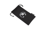 Moon inspired design from LosReyes Galaxy Collection on black sunglasses pouch