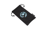 Uranus inspired design from LosReyes Galaxy Collection on black sunglasses pouch.