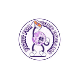 LosReyes Galaxy Mercury sticker with a purple cartoon planet holding up orange sunglasses and smiling, surrounded by the phrase “Fight For Your Dreams” — space-themed vinyl sticker for laptops, bottles, notebooks, and cosmic collectors