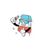 Red, white, and blue popsicle character sticker by LosReyes rocking wraparound sports sunglasses and a backwards cap — fun frozen treat decal for customizing water bottles, laptops, skateboards, or gear