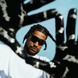 Ross500 in LosReyes Marshmallow Elevate sunglasses, designed for football athletes with fingerprint-resistant lenses and full-spectrum UV400 protection.