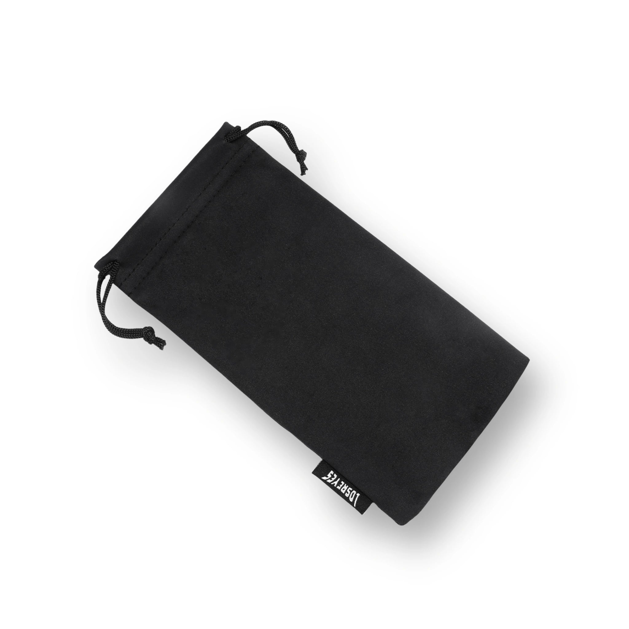 Black LosReyes microfiber pouch back side with branded side tag visible