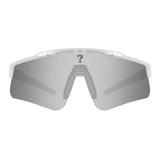 Front view of LosReyes Mystery sports sunglasses featuring surprise colorway, wraparound shield lens, and UV400 protection — limited edition random drop