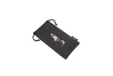 Pink crayon cartoon with flag football gear on LosReyes premium pouch – stylish and athletic soft sleeve