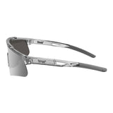 Side view of LosReyes Prime Galaxy Moon sunglasses showcasing see-through temples, full-coverage curved lens, and high-performance comfort for athletes and active wearers.