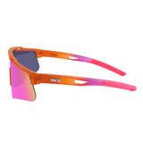 Side profile of LosReyes Prime Jurassic Triceratops sunglasses showing aerodynamic arms, lightweight construction, and high-grip tips designed for youth athletics.