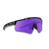 Hero view of LosReyes Prime Polarized Purple sunglasses featuring bold purple wraparound shield lens, sleek black frame, and UV400 sun-blocking protection for elite-level athletic performance