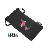 LosReyes sunglasses pouch with red crayon cartoon holding a football, available in 8 colors