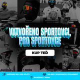 Mobilní banner LosReyes brýlí s atlety, text: vytvořeno sportovci pro sportovce.